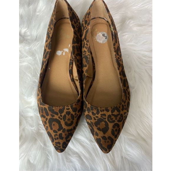 Report Animal Print Flat Point Toe Slip On Ballerina Loafers Women’s Casual Shoe - Picture 3 of 6